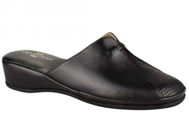 Παντόφλες γυναικείες | Δερμάτινες | Υφαντίδης | 110370 | Μαύρο - Υφαντίδης - 